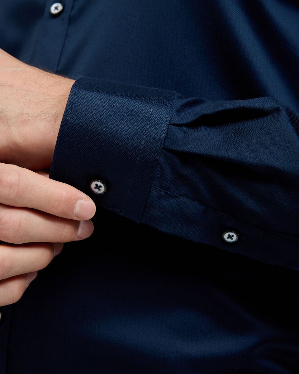 Accent Stretch Long Sleeve Shirt, Navy, hi-res